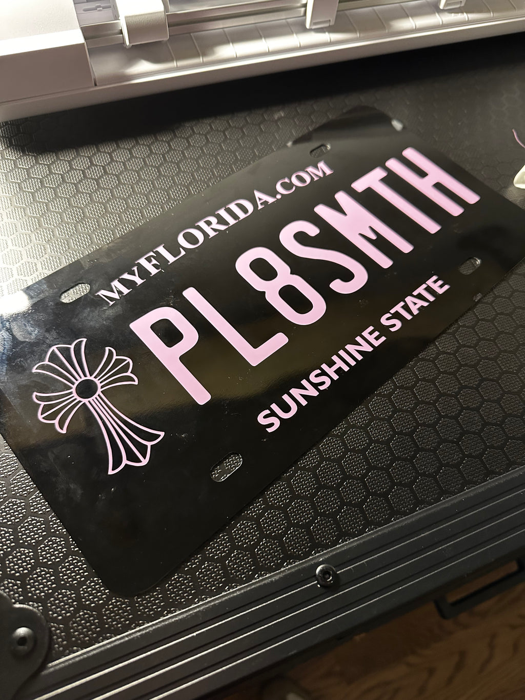 Custom License Plate (Left Side Logo)