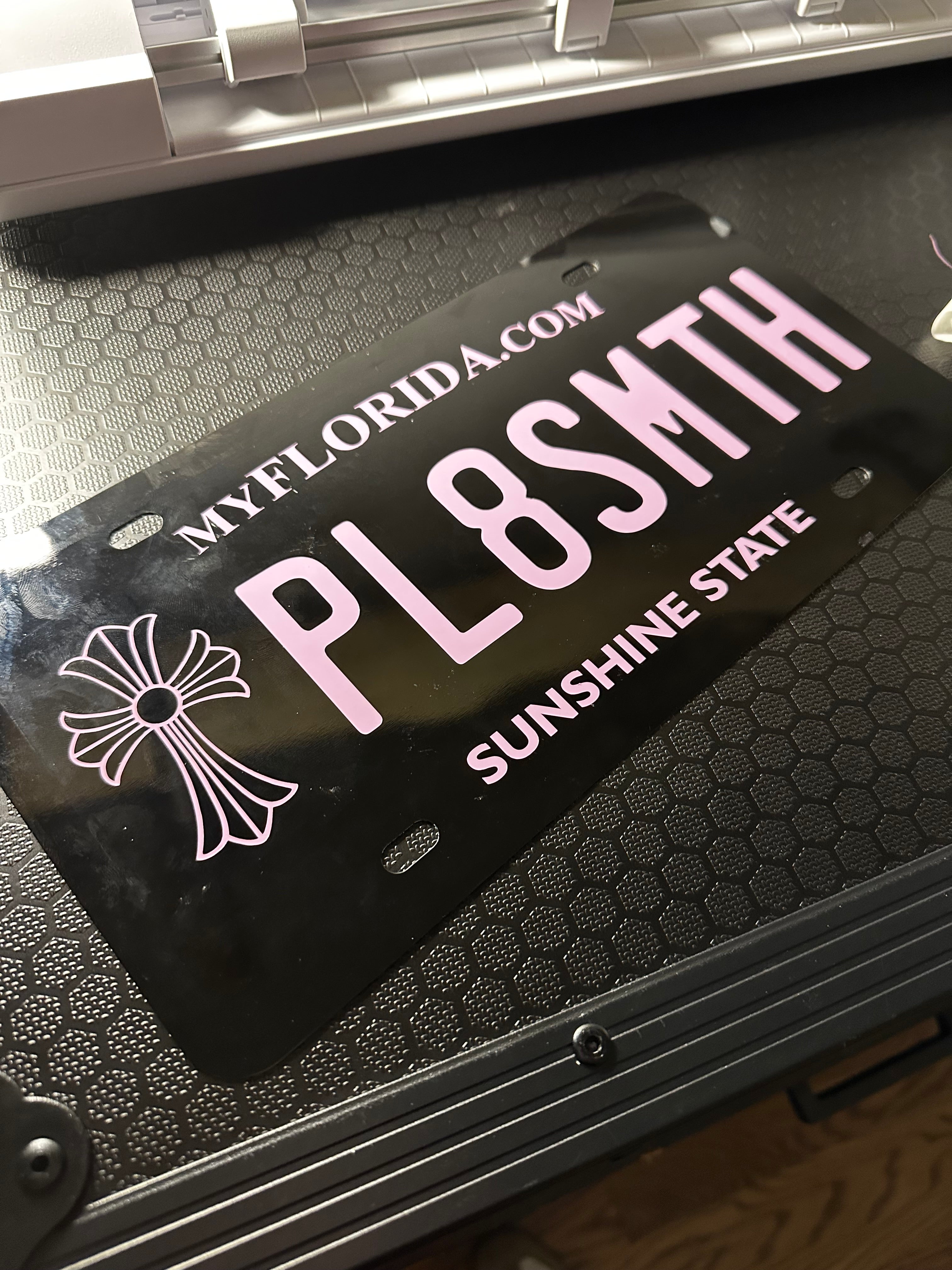 Custom License Plate (Left Side Logo)