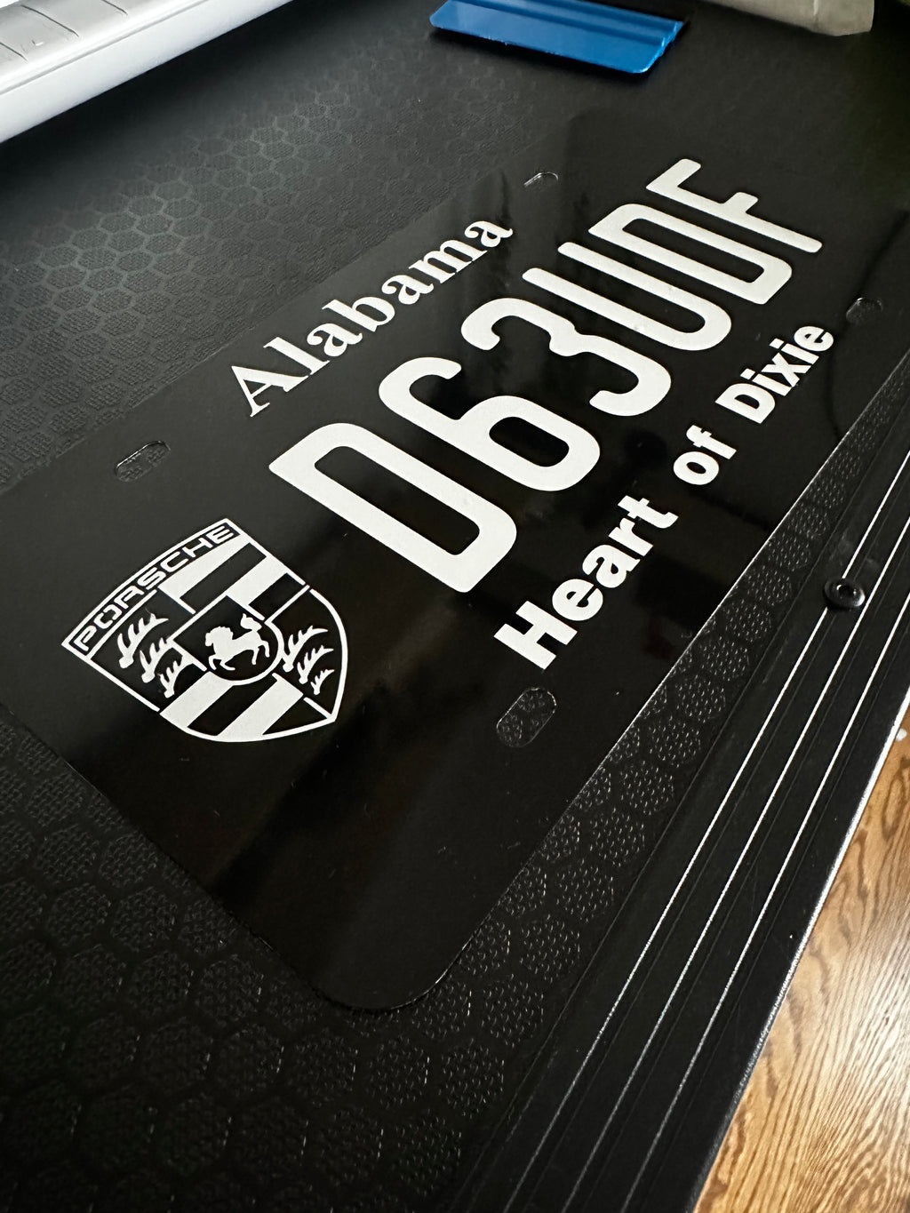 Custom License Plate (Left Side Logo)