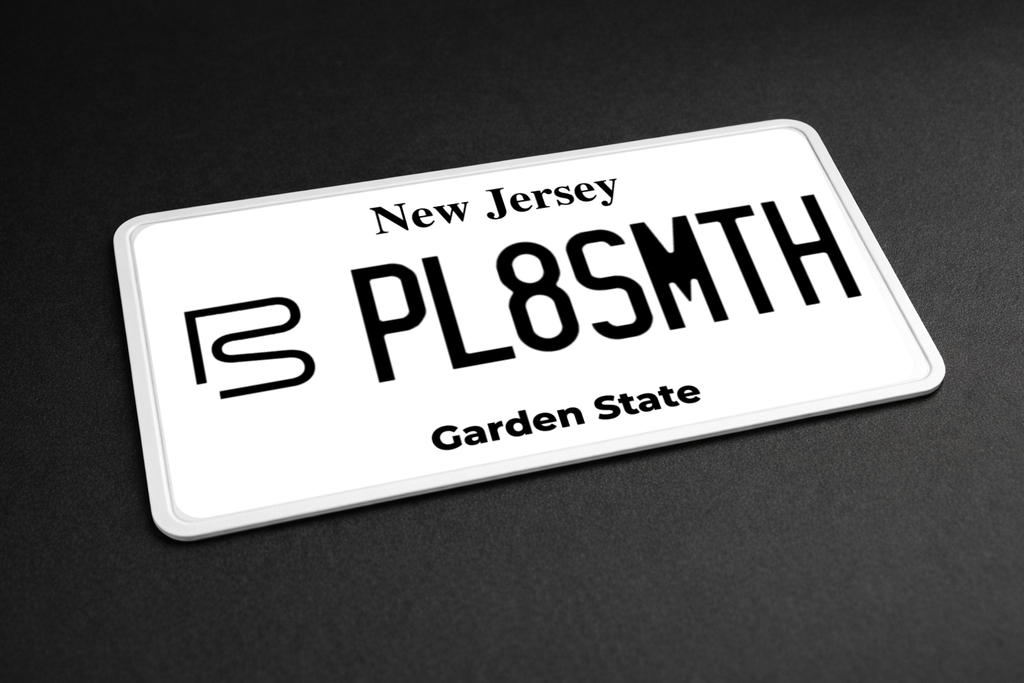 Custom License Plate (Left Side Logo)